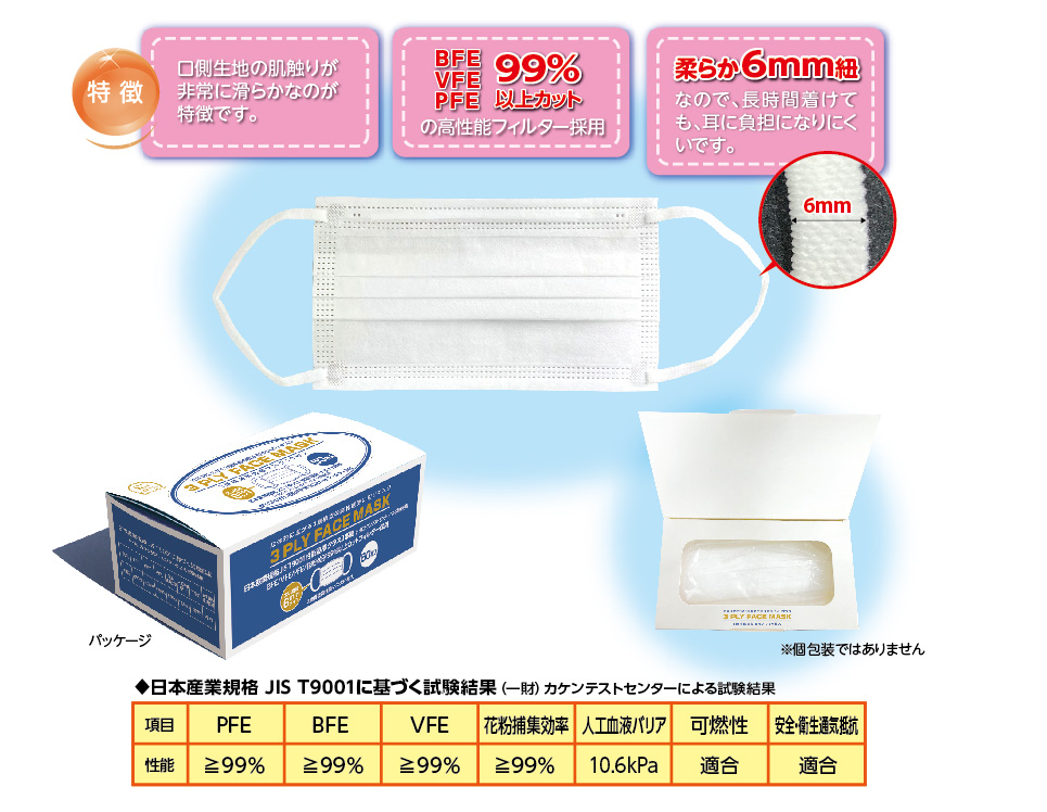 耳紐6ｍｍ高性能マスク